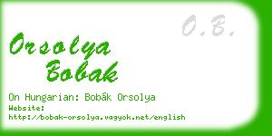 orsolya bobak business card